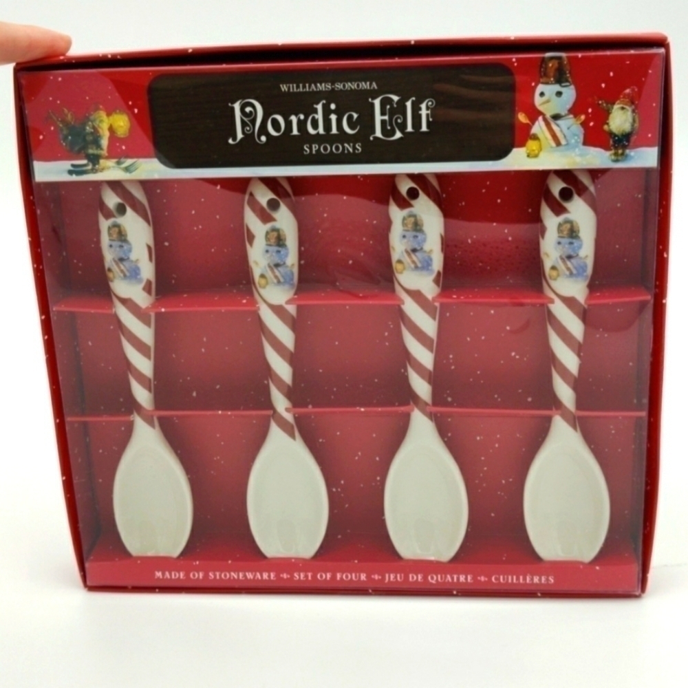 William Sonoma Nordic Elf 4 pc spoon set